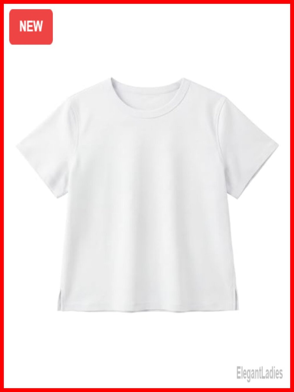 Women Cotton Crop T-Shirt Short Sleeve Crew Neck Boxy Fit Casual Top